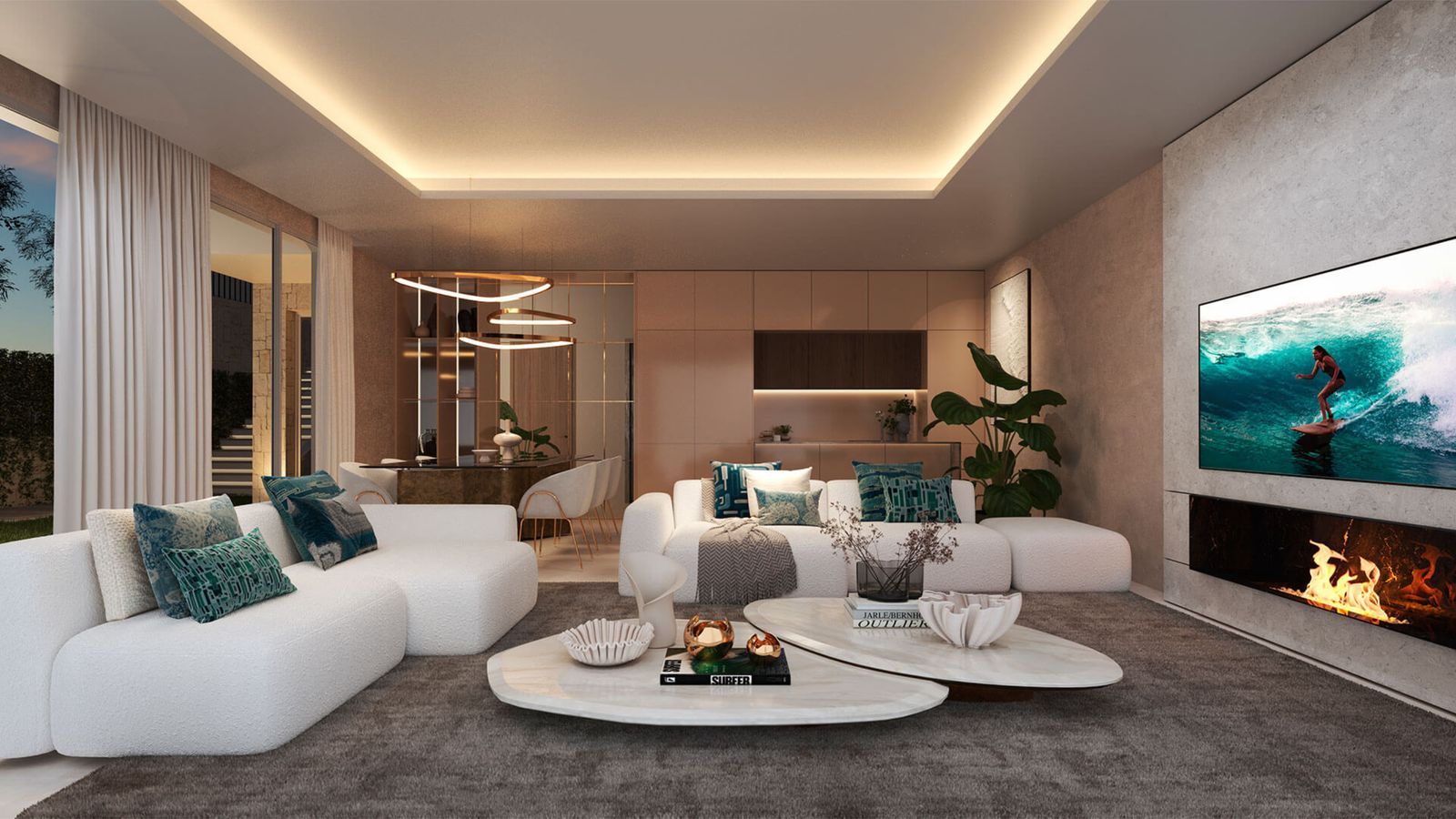 08 modern living room fireplace